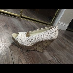 Wedge sandal. Summer fashion heels
